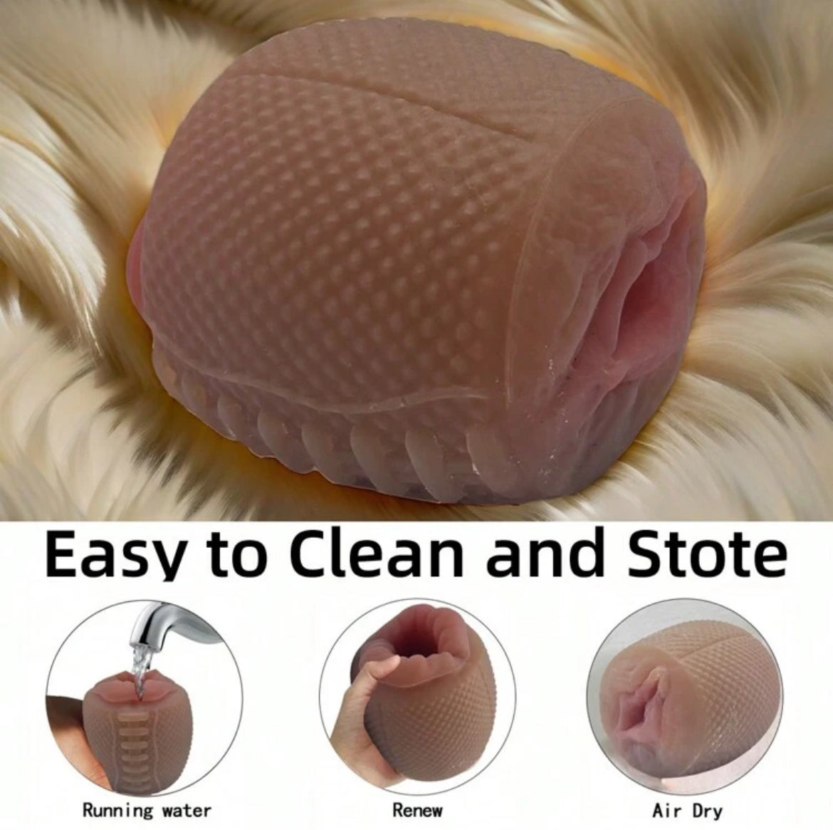 Copa globo de vagina + boca cinnamon. Masturbador masculino