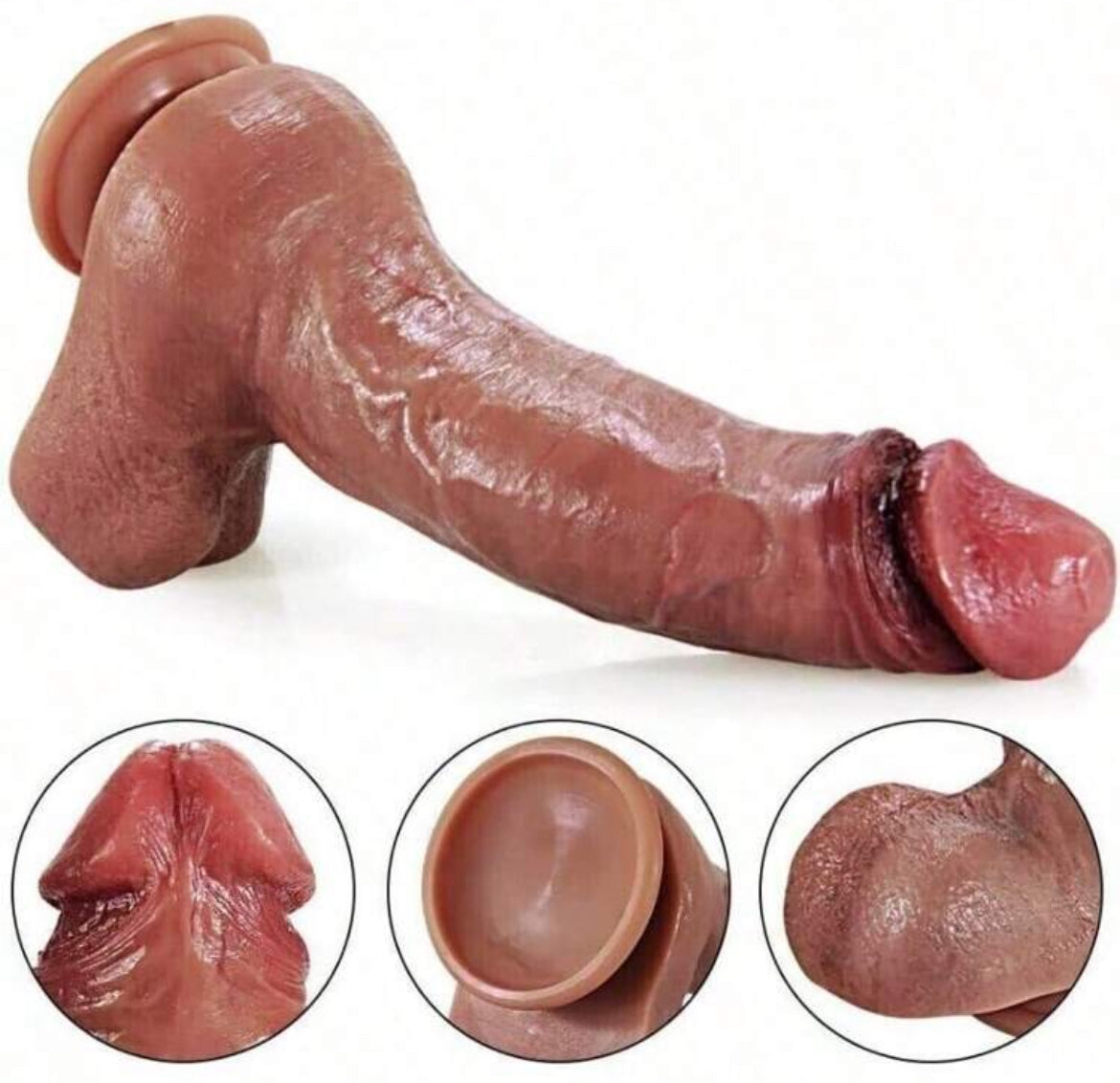 Dildo large con testículos grandes