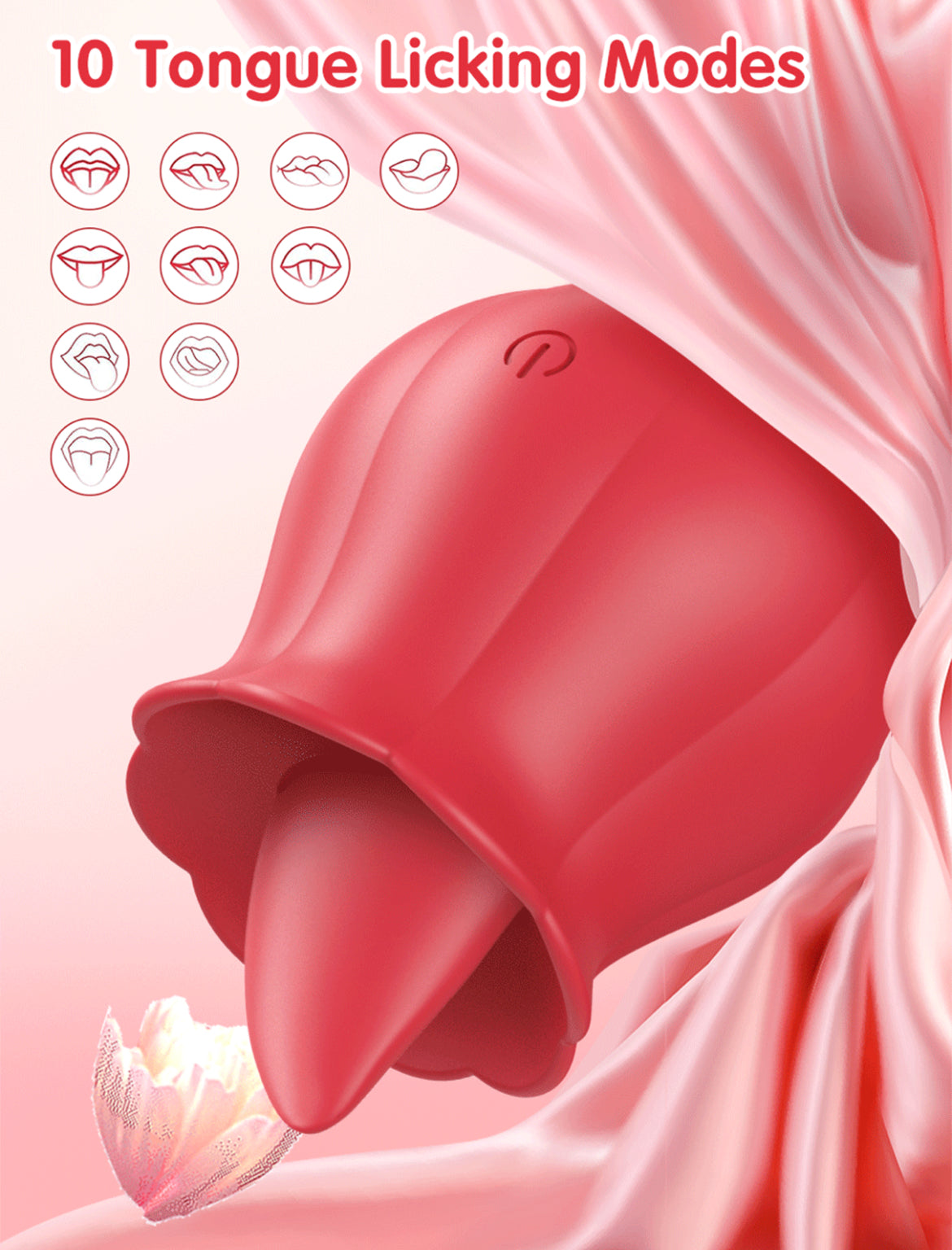 Rosa roja con lengua para sexo oral