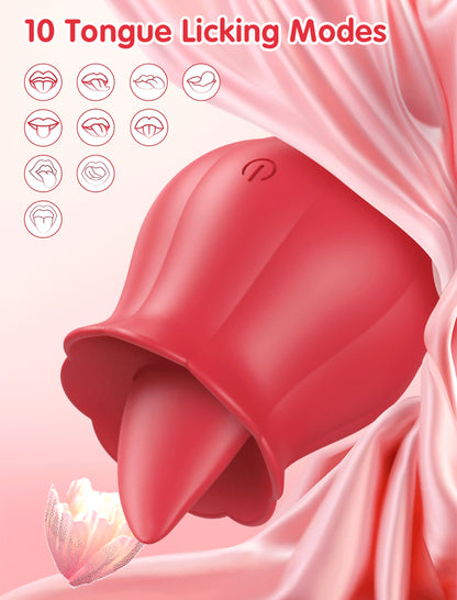 Rosa roja con lengua para sexo oral