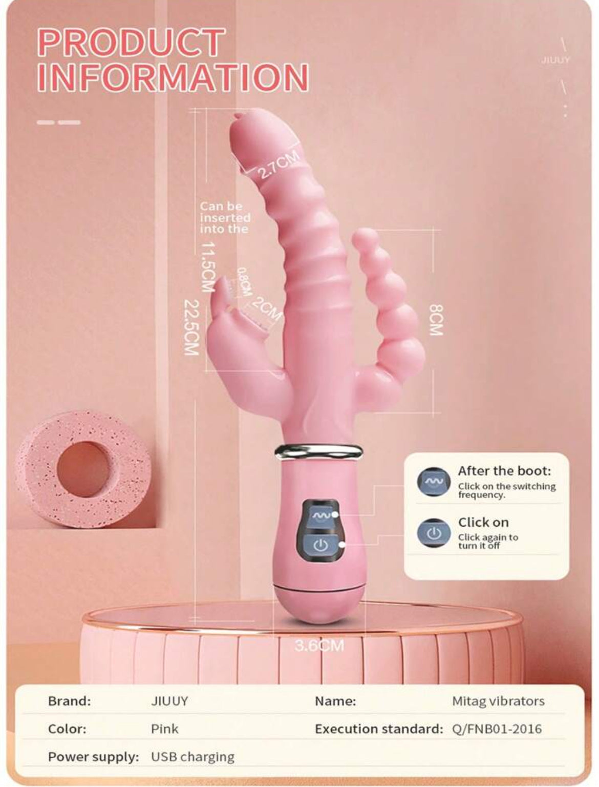 Baby lick 4 en 1 ( dildo + vibrador + estimula clit + estimula ano