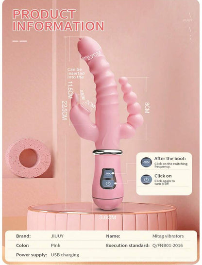 Baby lick 4 en 1 ( dildo + vibrador + estimula clit + estimula ano