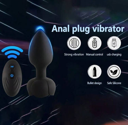 Plug flor vibrador a control remoto de silicona