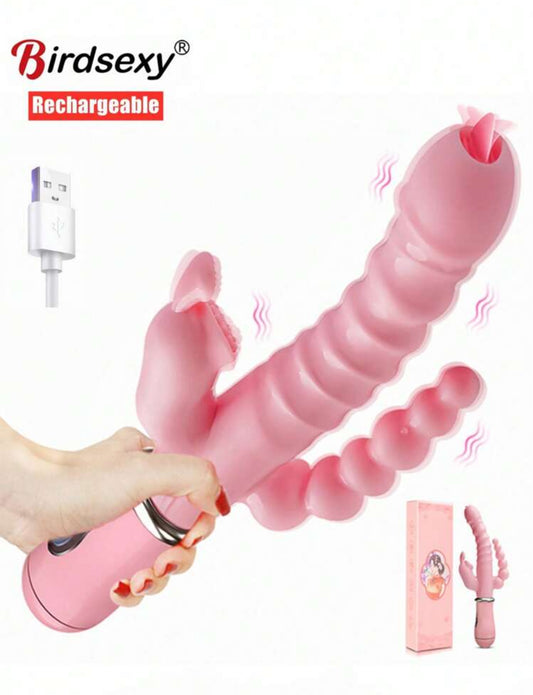 Baby lick 4 en 1 ( dildo + vibrador + estimula clit + estimula ano