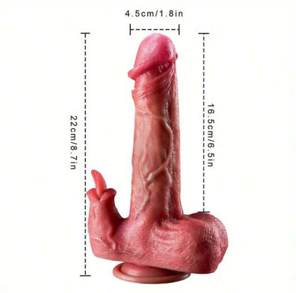 Dildo XXL monster y lengua sexo oral con manejo a control