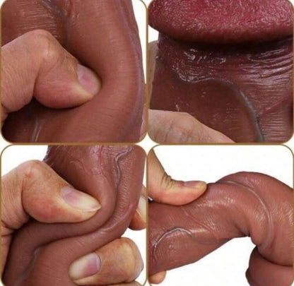 Dildo large con testículos grandes