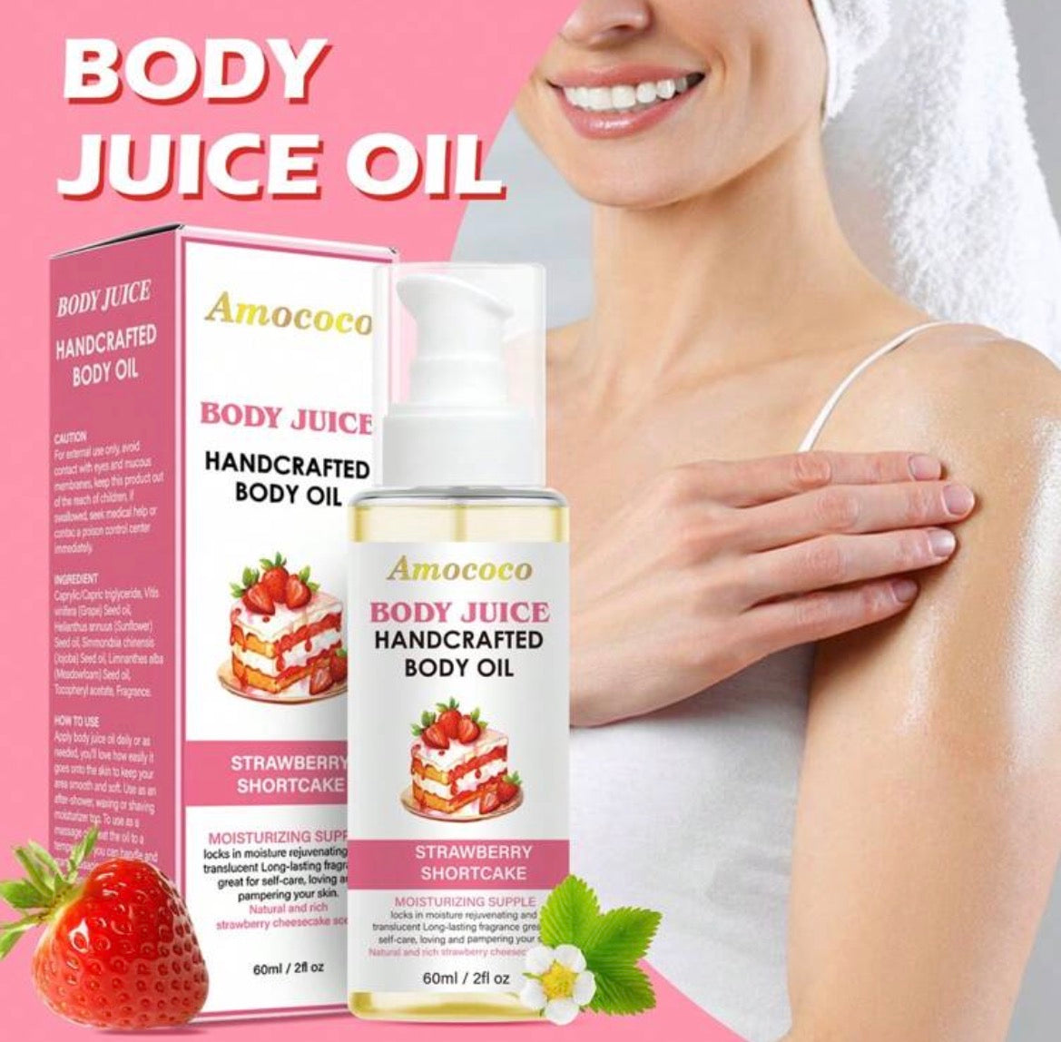 Body oil pastel de fresa