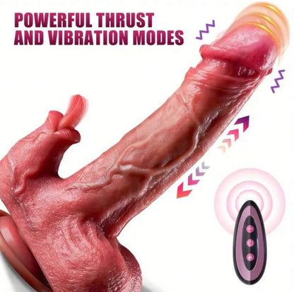 Dildo XXL monster y lengua sexo oral con manejo a control