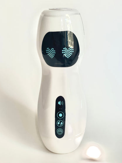 Copa masculina eléctrica recargable de vagina color blanco