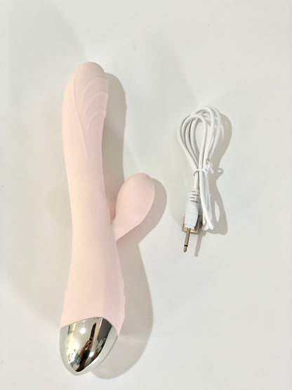 Dildo soft pink + vibrador + estimulador de clítoris