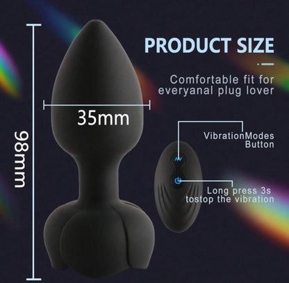 Plug flor vibrador a control remoto de silicona