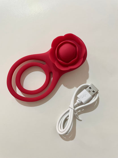 Flor retardante para pene con estimulador de clítoris