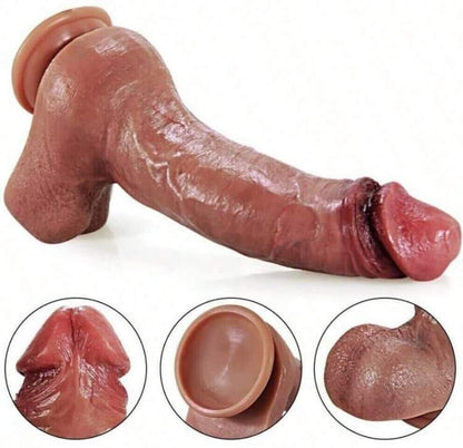 Dildo large con testículos grandes