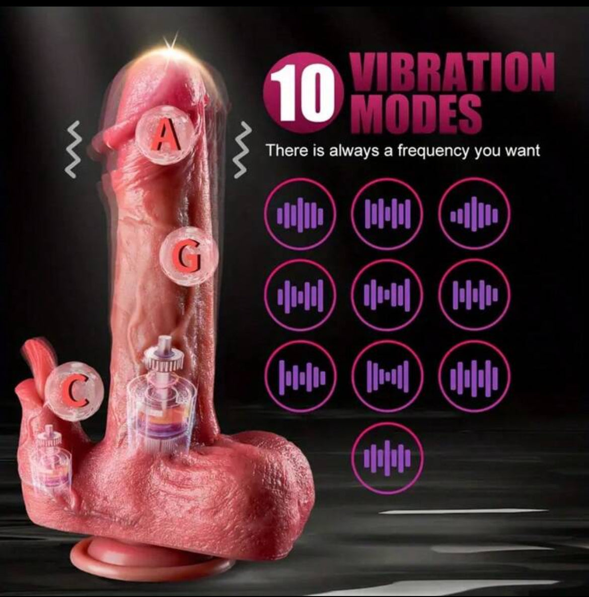 Dildo XXL monster y lengua sexo oral con manejo a control