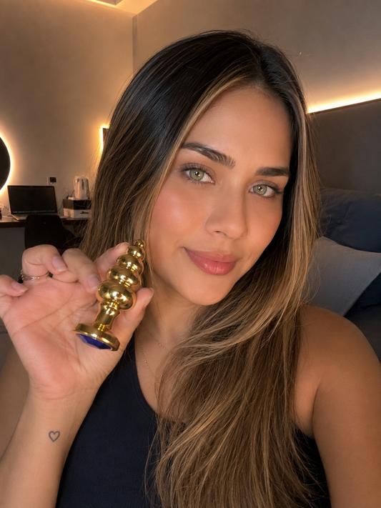 Plug gold de acero con textura talla L