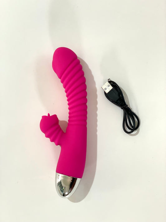 Dildo honey pink vibrador + estimular de clítoris