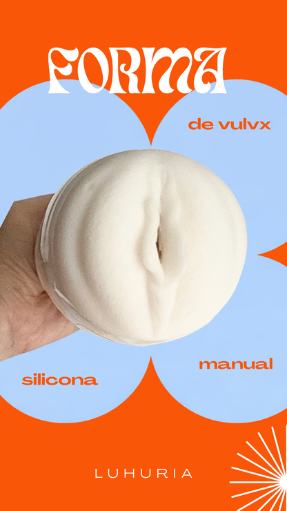 Copa masculina manual con forma de vagina en color blanco