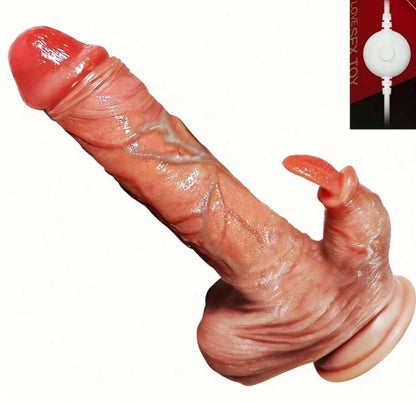 Dildo eléctrico crunch con lengua sexo oral