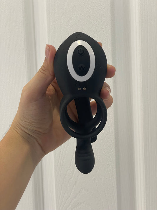 Opal retardante + estimulador anal + vibrador + estimulador de clítoris + control remoto