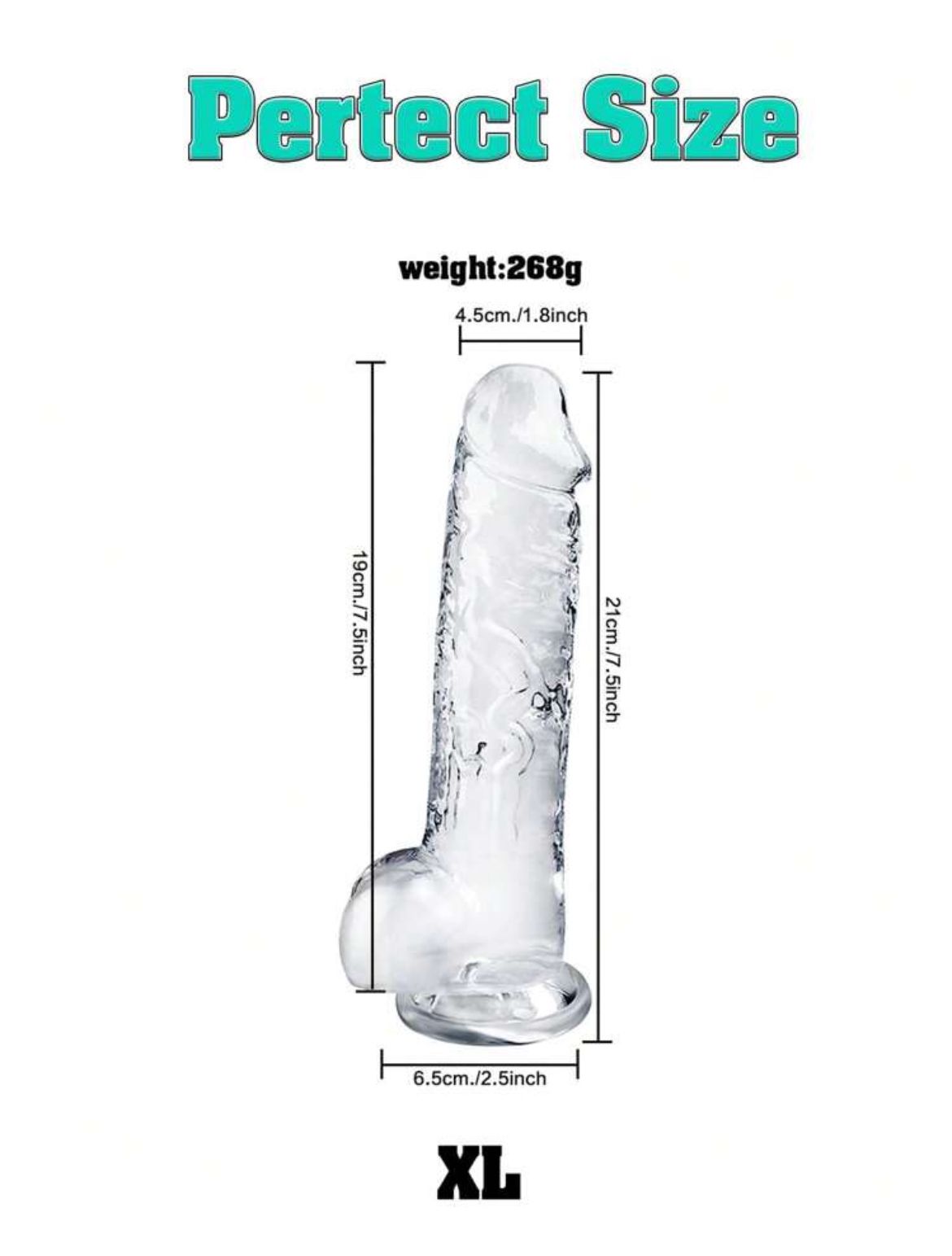 Jelly dildo transparente XL (con testiculos)