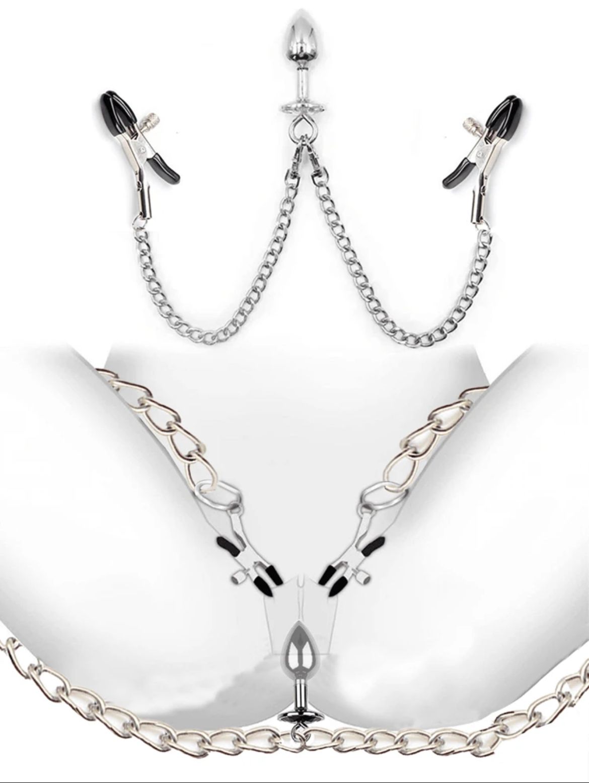 Cadena con pinzas+ aro + plug