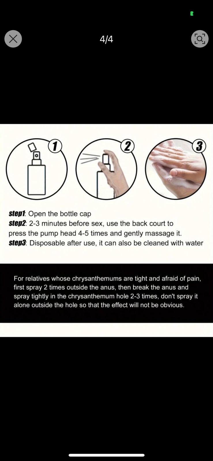 Spray relajante anal anti dolor