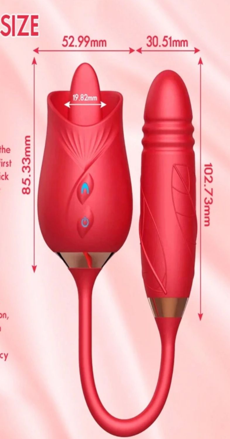 Flor sex oral, dildo, y vibrador      3 en 1